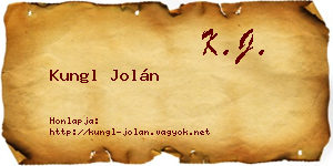 Kungl Jolán névjegykártya